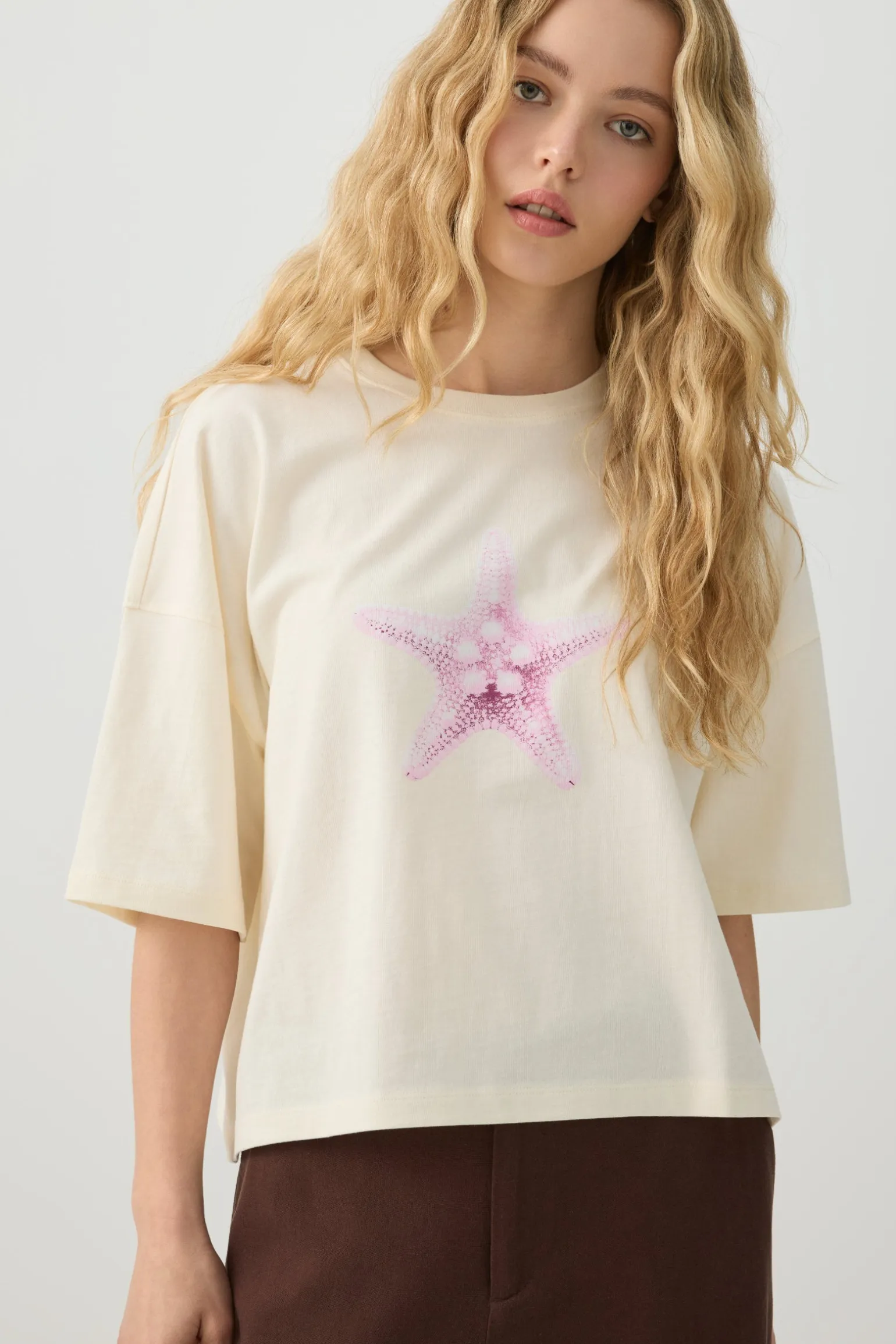 Dropped Shoulder Graphic T Shirt
