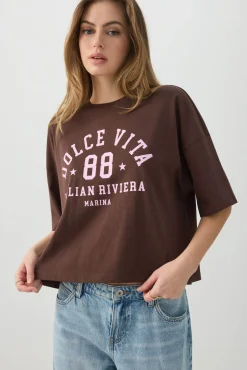 Dropped Shoulder Graphic T Shirt