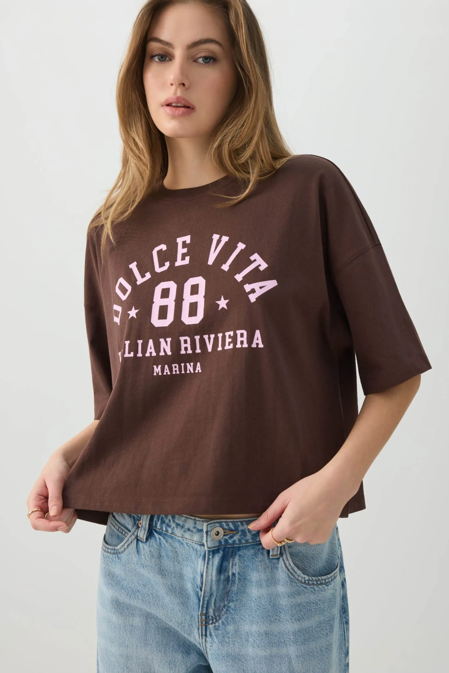 Dropped Shoulder Graphic T Shirt