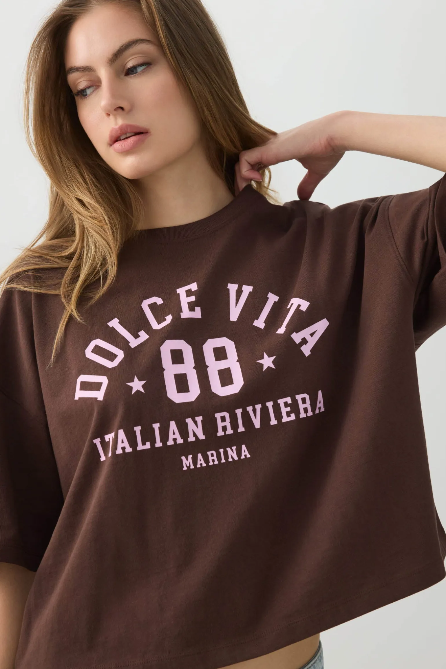 Dropped Shoulder Graphic T Shirt
