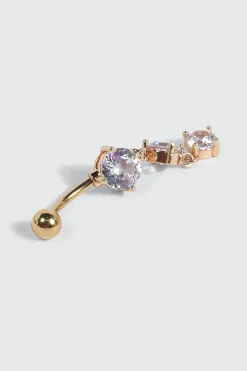 3 Drop Stone Navel Piercing