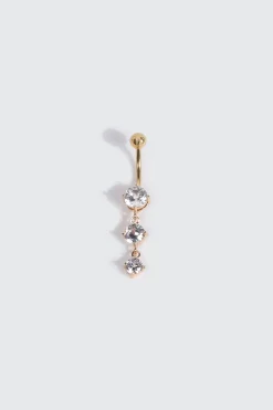 3 Drop Stone Navel Piercing