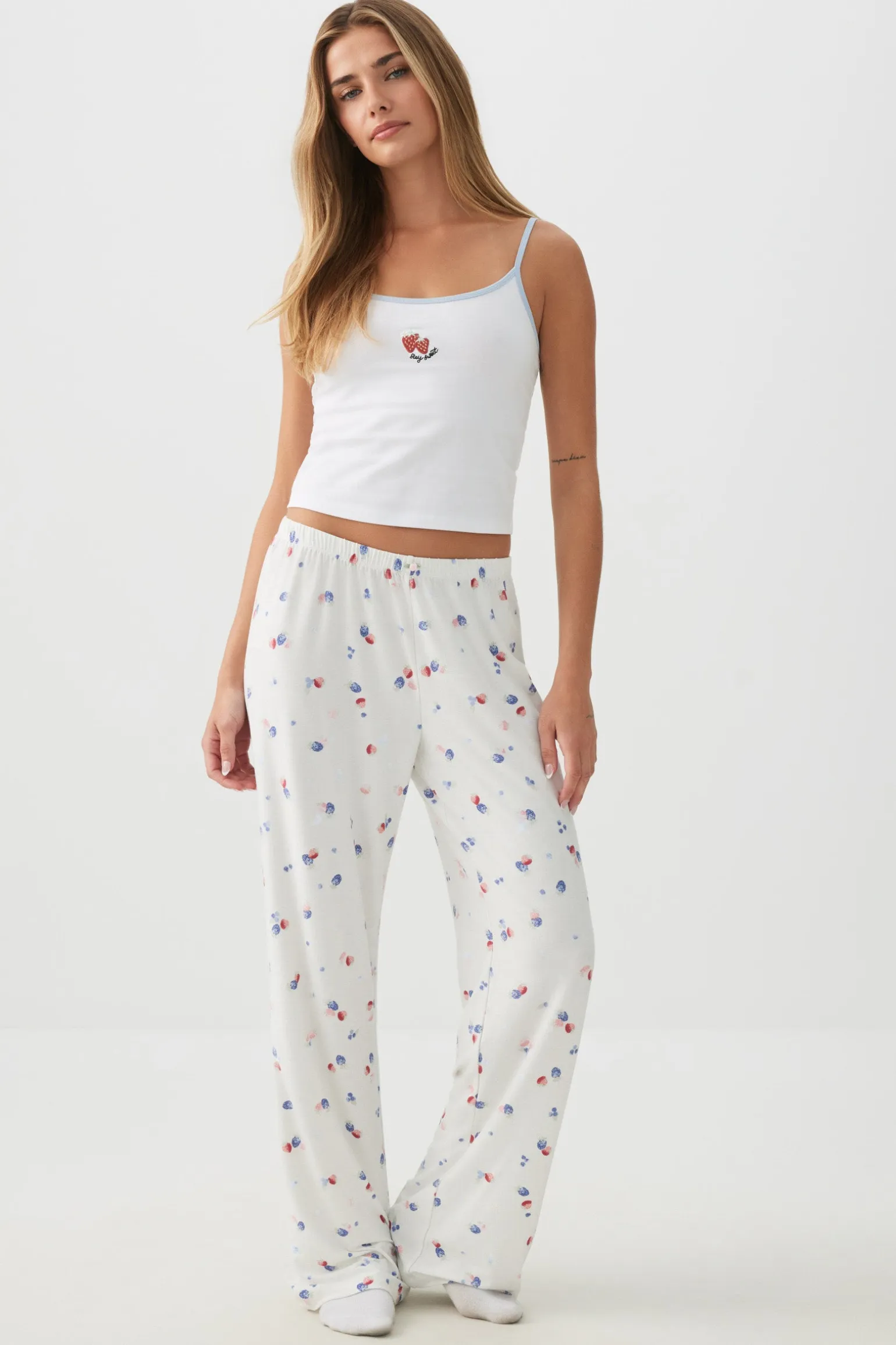 Embroidered PJ Tank Top