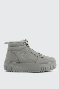 Faux Fur Lined High Top Sneakers