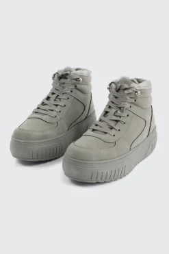 Faux Fur Lined High Top Sneakers