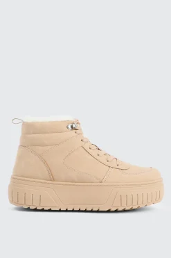 Faux Fur Lined High Top Sneakers