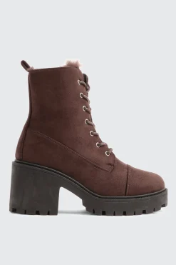 Faux Fur Lined Lace Up Boots