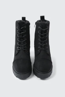 Faux Fur Lined Lace Up Boots