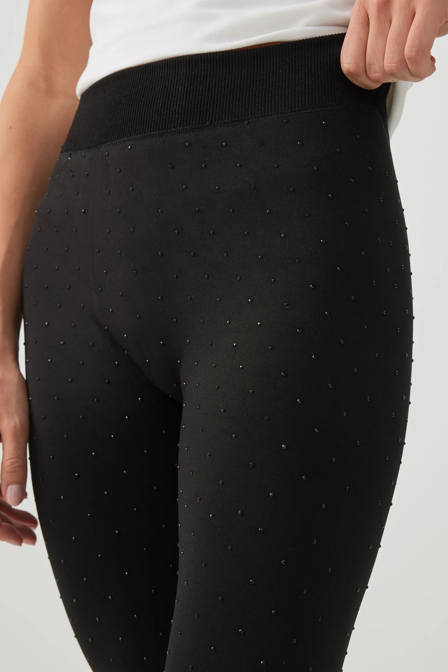 Faux Fur Lined Studded Leggings