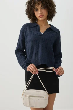 Faux Leather Crossbody Bag