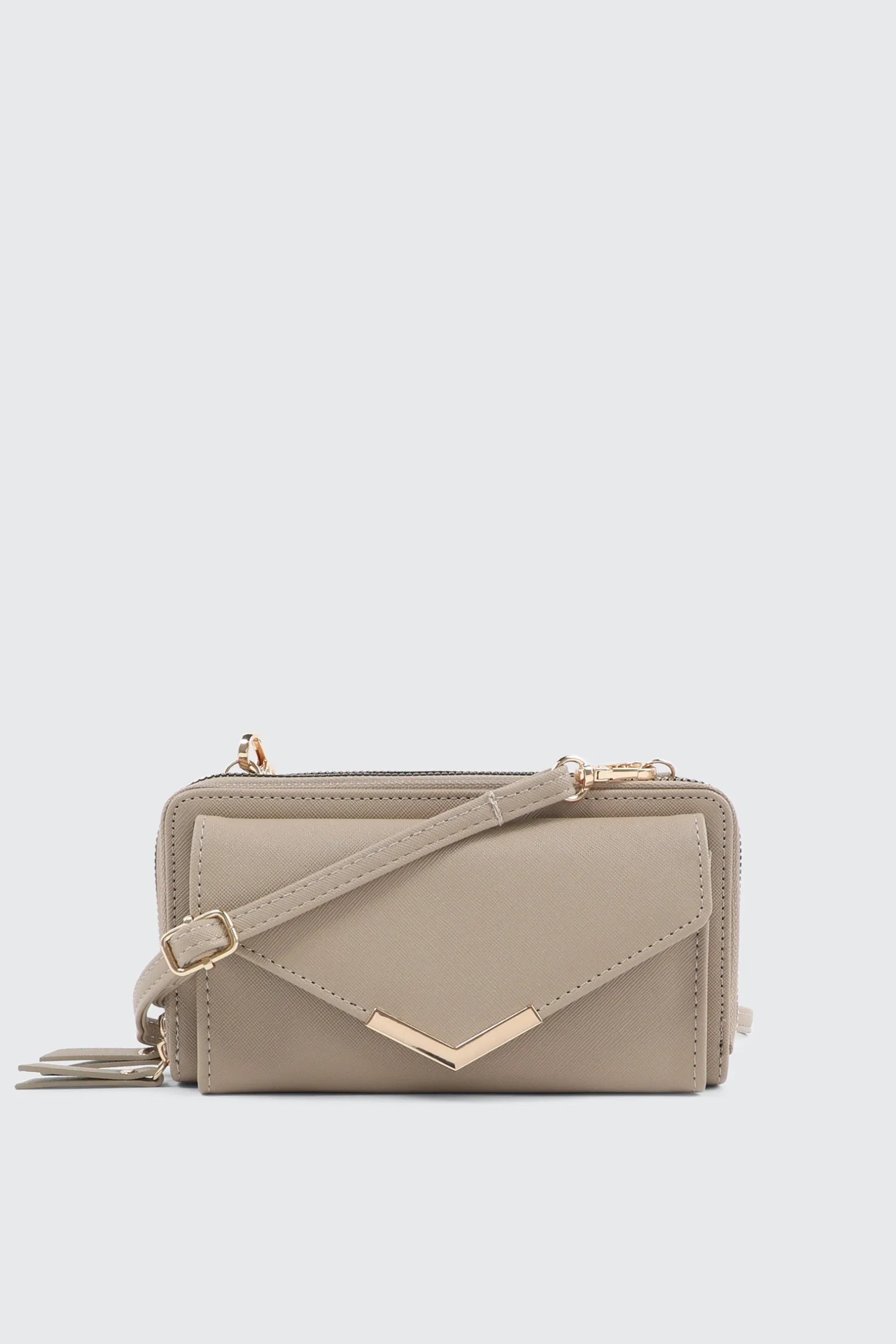 Faux Leather Crossbody Wallet
