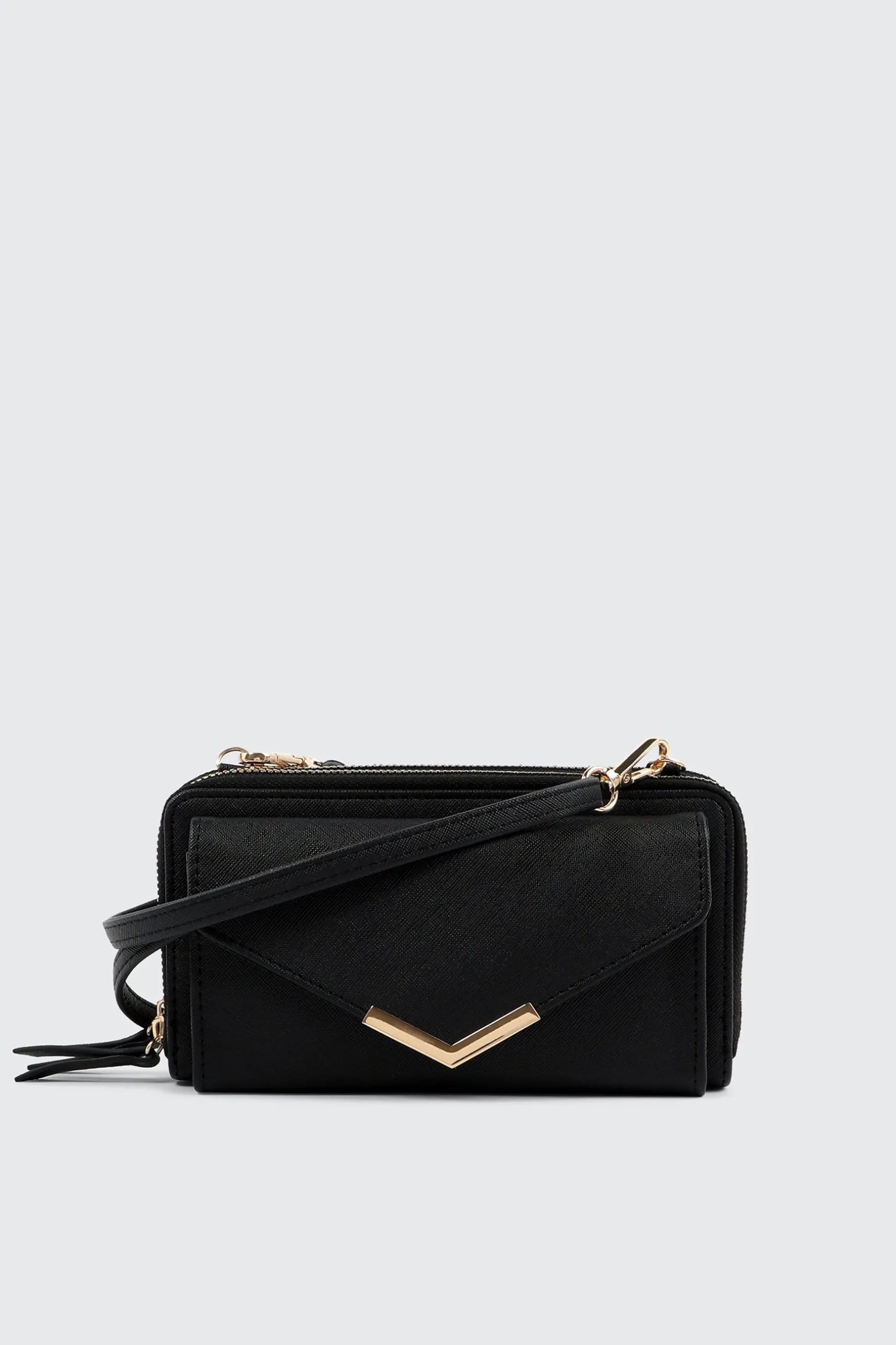 Faux Leather Crossbody Wallet