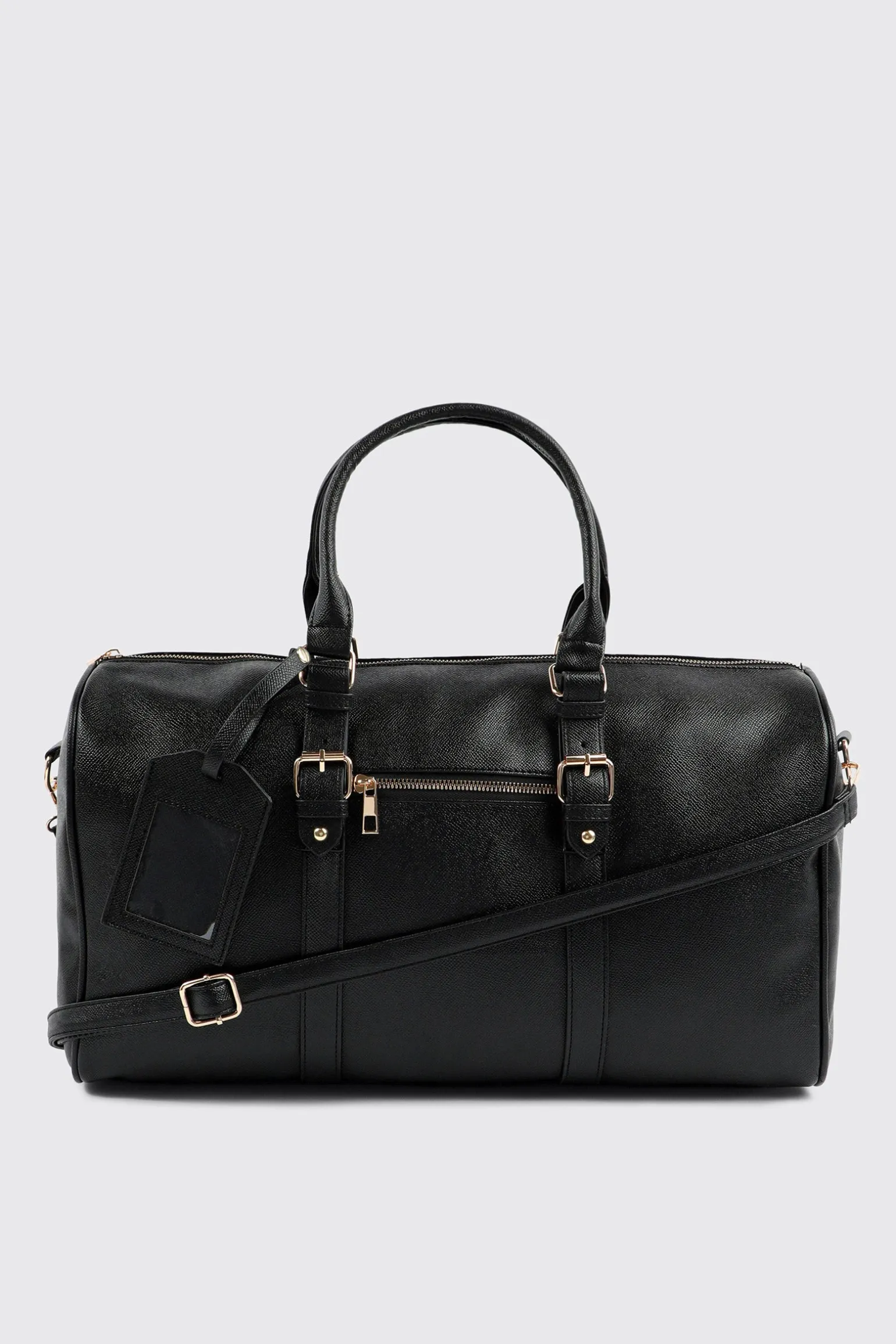 Faux Leather Duffle Bag