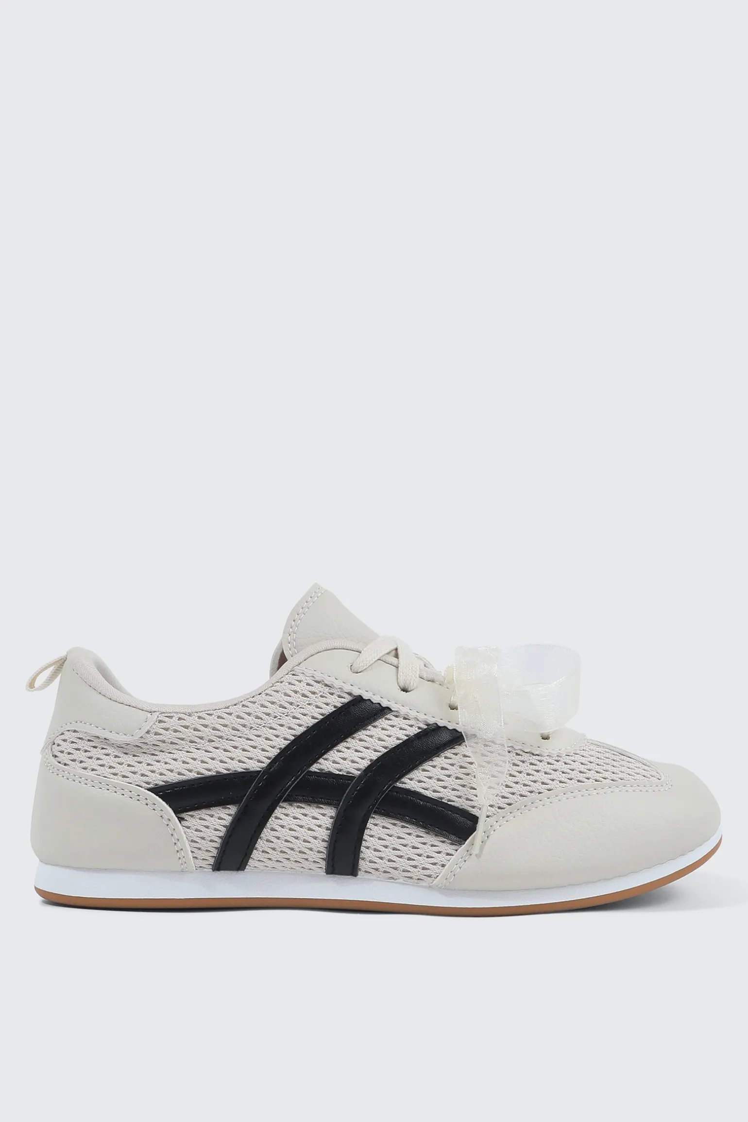 Faux Leather & Mesh Sneakers