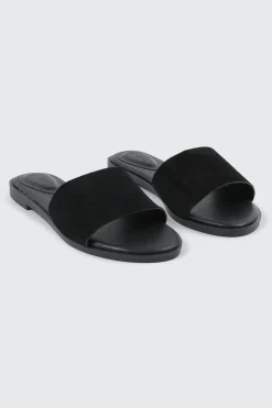 Faux Leather One Band Flat Sandals