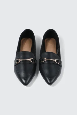 Faux Leather Pointed Toe Loafers