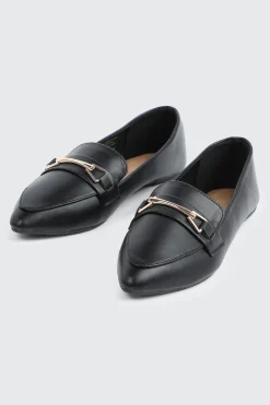 Faux Leather Pointed Toe Loafers