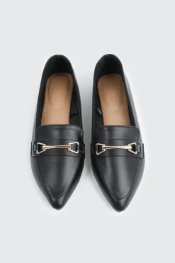 Faux Leather Pointed Toe Loafers