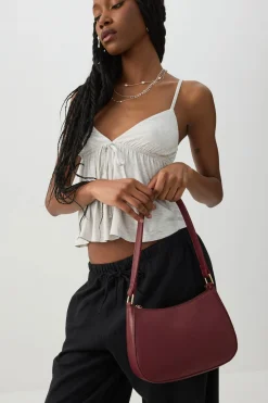 Faux Leather Shoulder Bag