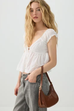 Faux Leather Shoulder Bag