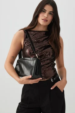 Faux Leather Shoulder Bag