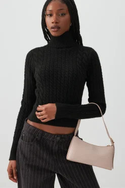 Faux Leather Shoulder Bag