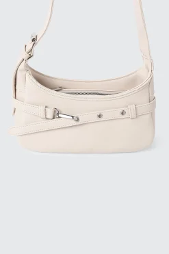 Faux Leather Shoulder Bag with Buckle Strap