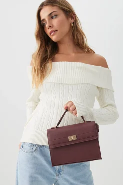 Faux leather Square Handbag