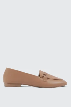 Faux Leather Square Toe Loafers
