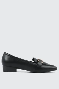 Faux Leather Square Toe Loafers
