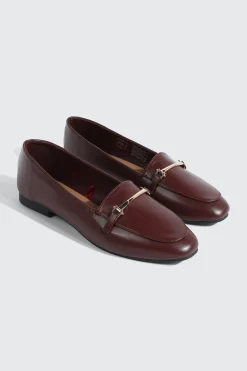 Faux Leather Square Toe Loafers