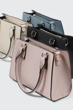 Faux Leather Structured Handbag