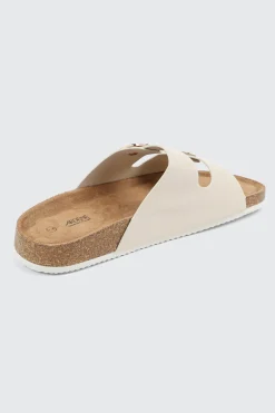 Faux Leather Two-Buckle Sandals