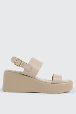 Faux Leather Wedge Sandals