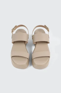 Faux Leather Wedge Sandals