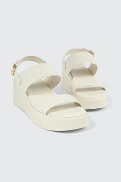 Faux Leather Wedge Sandals