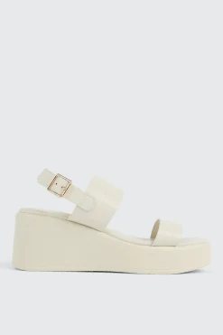 Faux Leather Wedge Sandals
