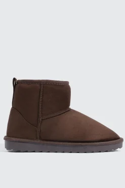 Faux Sheepskin Ankle Boots