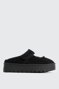 Faux Sheepskin Mary Janes