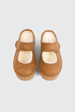 Faux Sheepskin Mary Janes