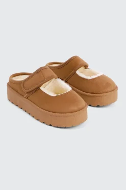 Faux Sheepskin Mary Janes