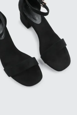 Faux Suede Block Heel Sandals
