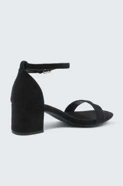 Faux Suede Block Heel Sandals