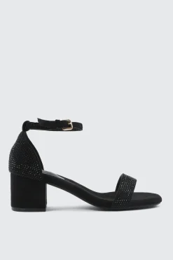 Faux Suede Block Heel Sandals
