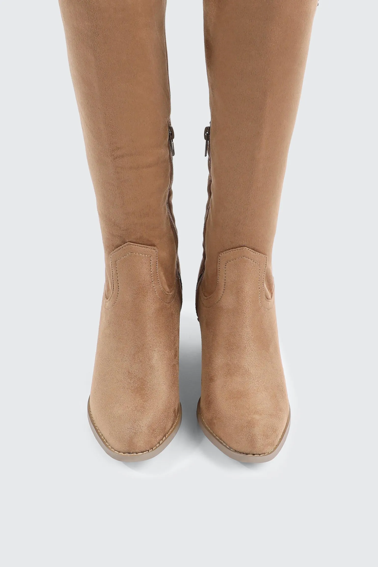 Faux Suede Cowboy Boots