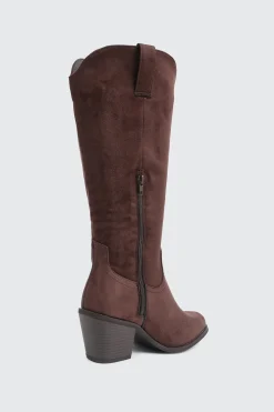 Faux Suede Cowboy Boots