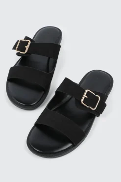 Faux Suede Flat Sandals