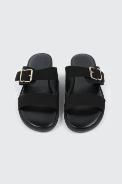 Faux Suede Flat Sandals
