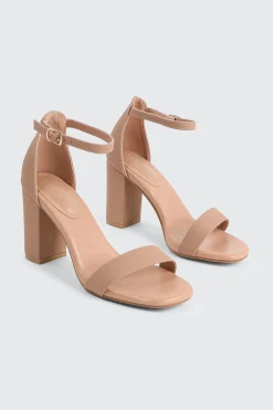 Faux Suede High Heel Sandals