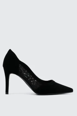Faux Suede & Lace Pumps